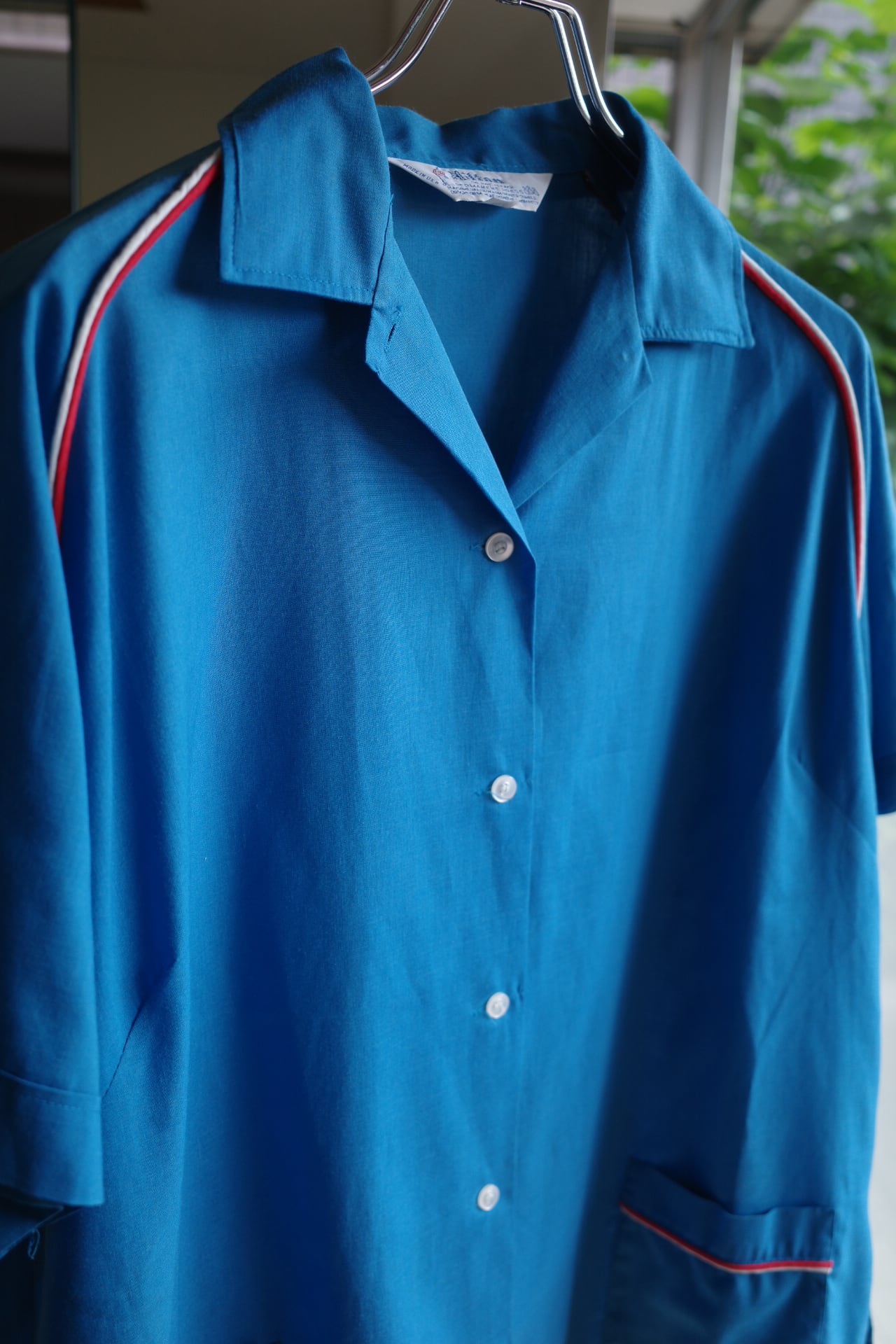 極美品】70s special Vintage bowling shirt open collar shirt Blue S