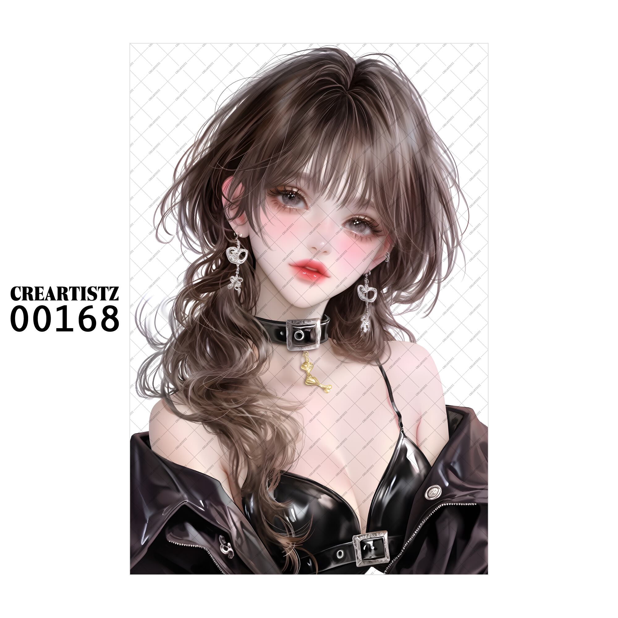 00168 ガール キュート オリジナル ペーパー/ステッカー 4枚セット CREARTISTZ