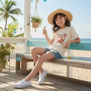 SHISA and DOLPHIN-Tシャツ・キッズ(ナチュラル)