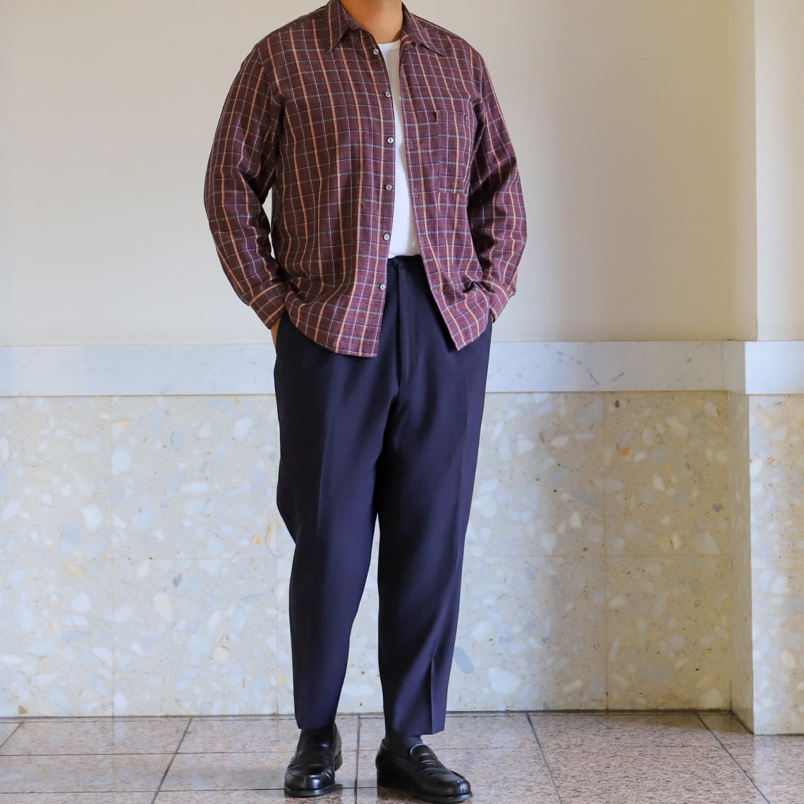 極美品】80s special vintage check cotton shirt 
