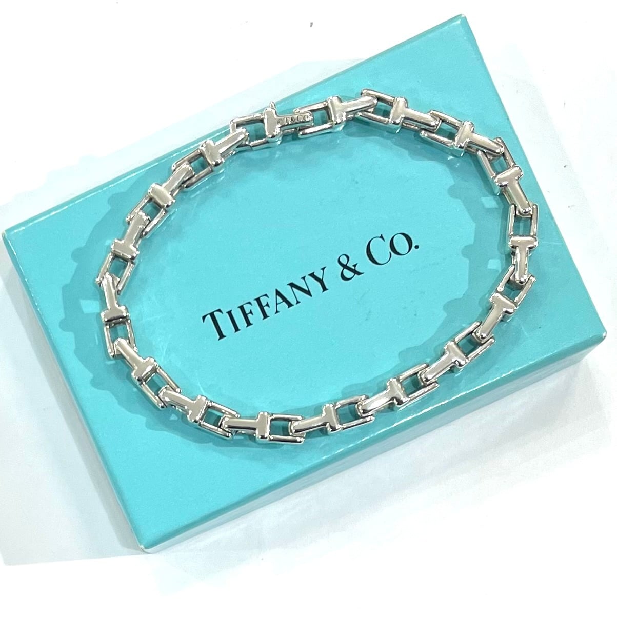激レア【TIFFANY&CO. 】2791 Tリンクモチーフ シルバーブレスレット