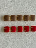 Japanese Vintageボタン レトロボタン カボション 13mm レッド/ベージュ アクセサリーパーツ デコレーシ