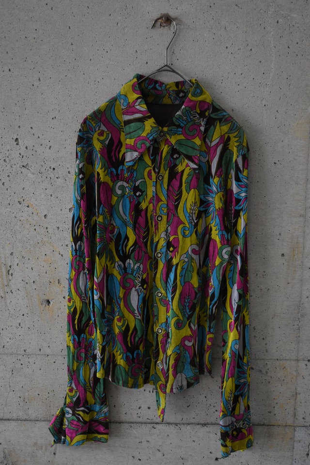 Pleated Blouse with Small Floral Print