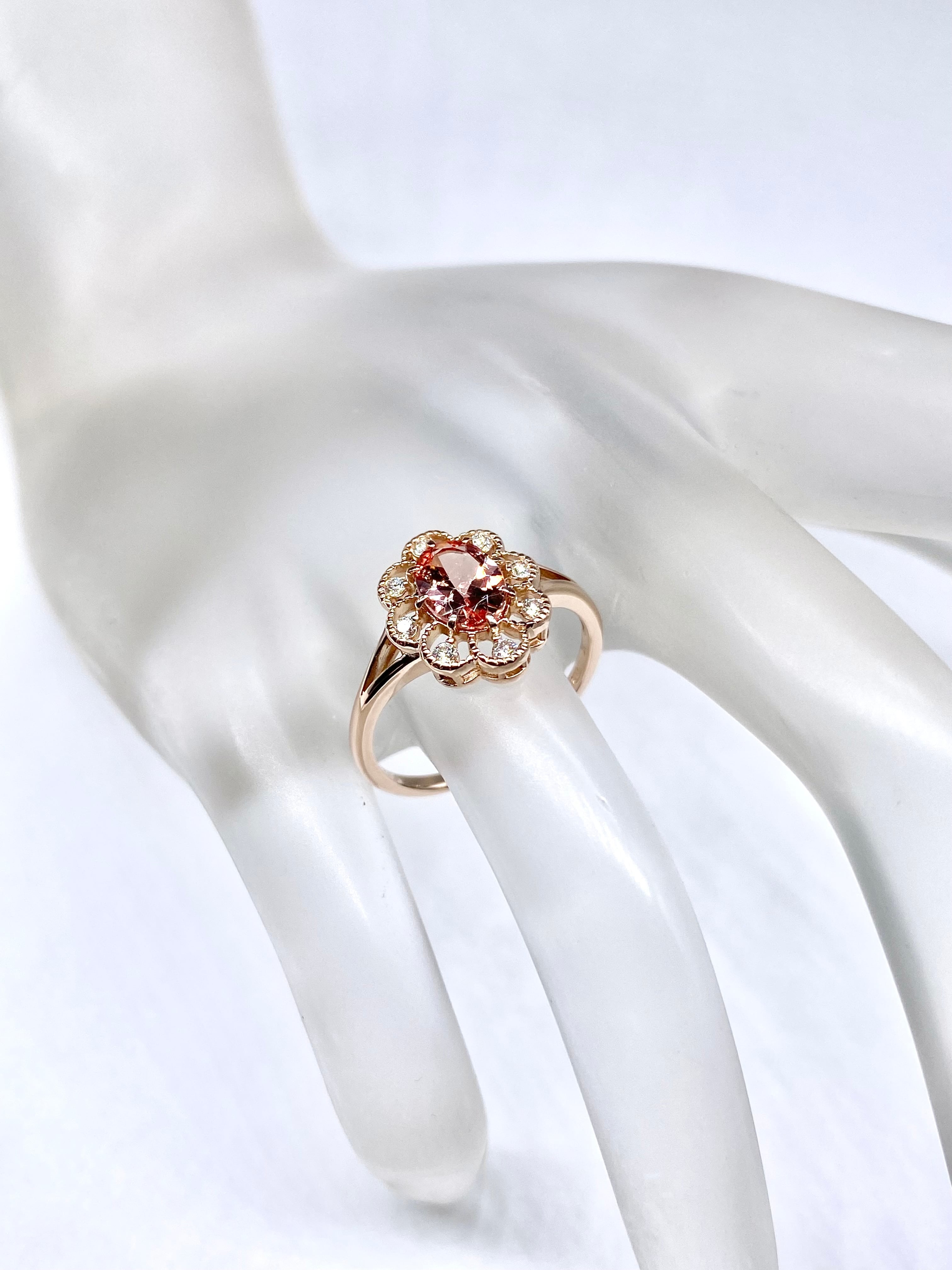 Bizoux】インペリアルトパーズ / ダイヤモンド 計0.12ct K18 リング 11
