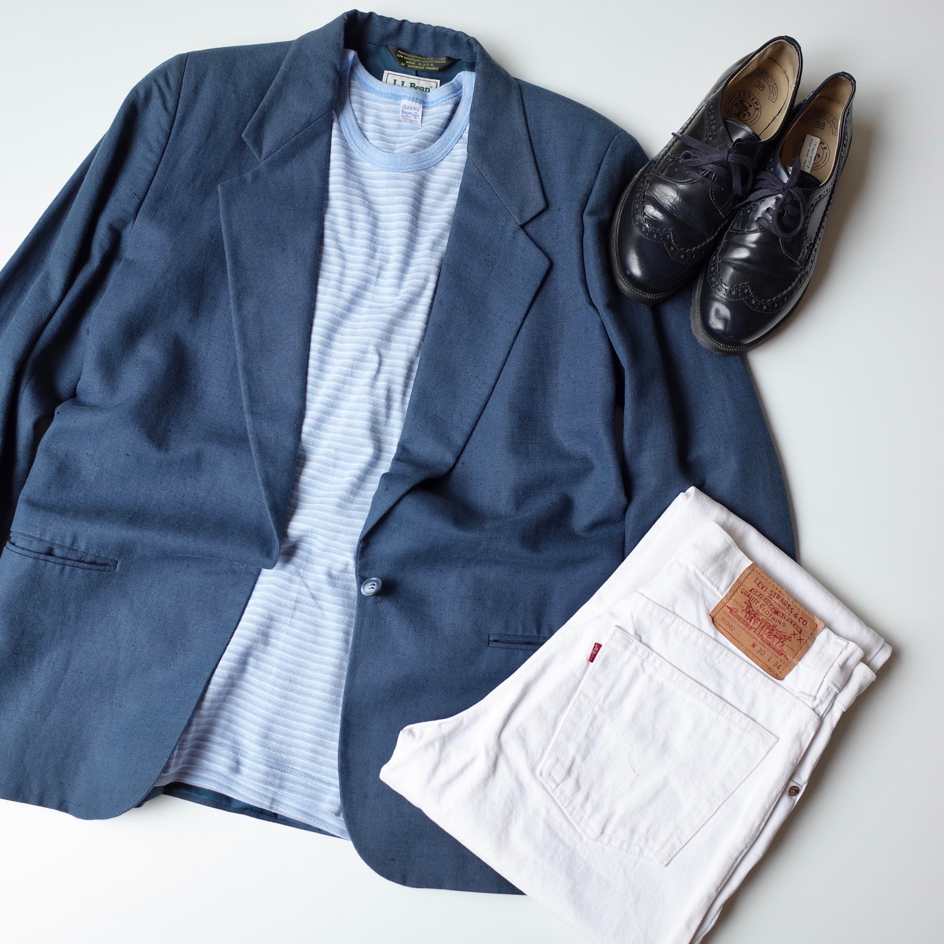 80s L.L.Bean linen cotton tailored jacket