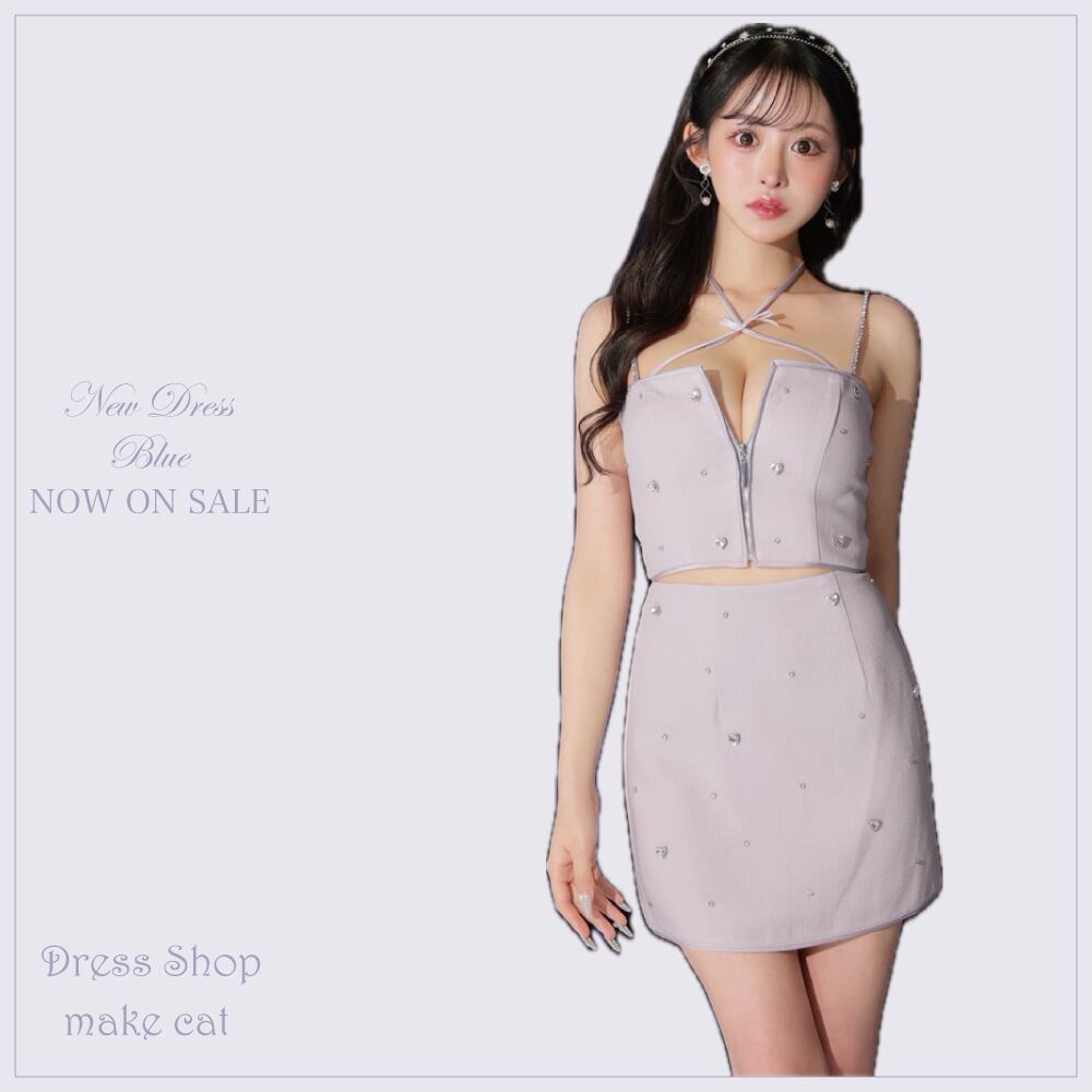【ROBE de FLEURS 】【送料無料】【即納】【当店特別価格】【税込】2way♥ハートビジューバストカットセットアップミニキャバドレス 3586 (fm3586)