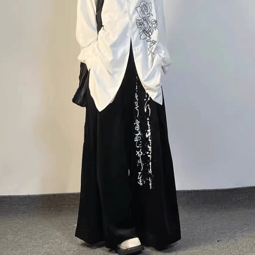 サブカル 服 地雷系 通販 パンツ 漢字柄 ユニセックス 闇かわいい バンギャ