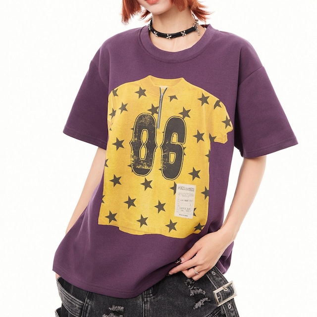 スポーツミックストップスグラフィックTシャツ 3col R02435