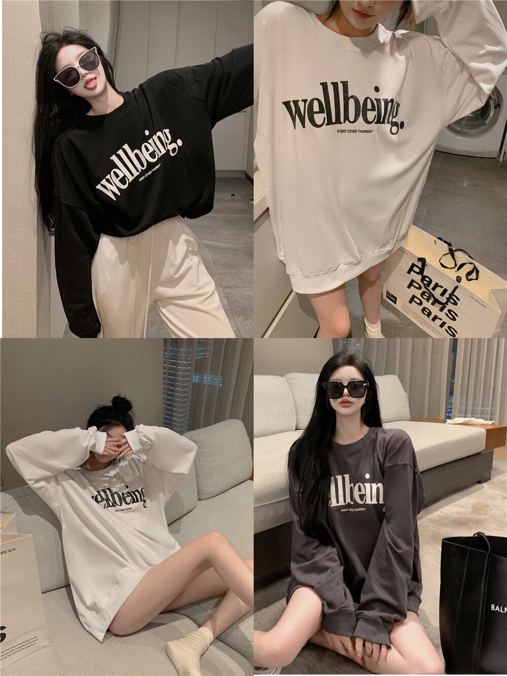 セーター レディースプリントスタンダードルーズジャケット オータムプルオーバー トップス レトロ 秋物 ブラックストロベリース36999772409