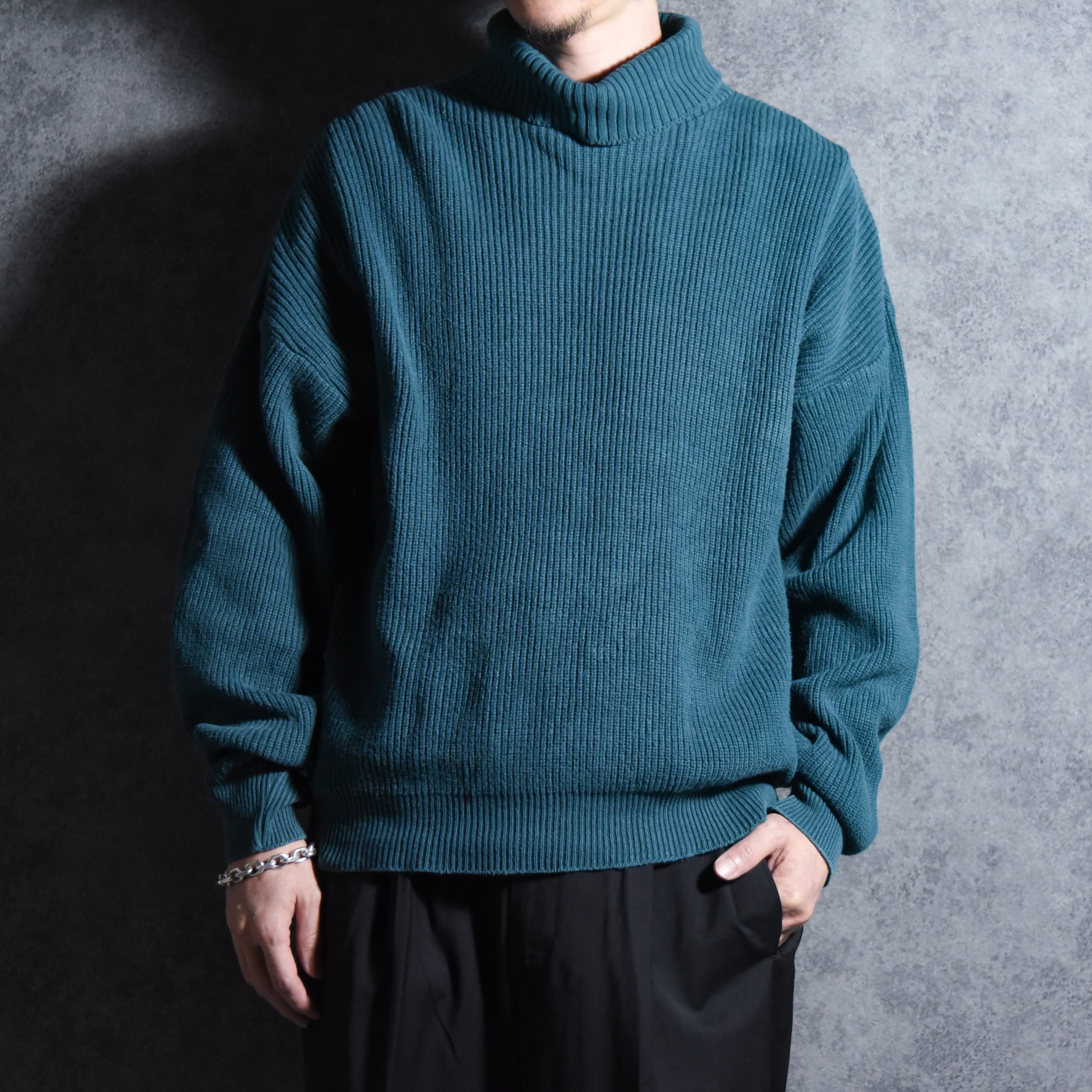 90s L.L.Bean Turtle Neck Knit Cotton Sweater エルエルビーン