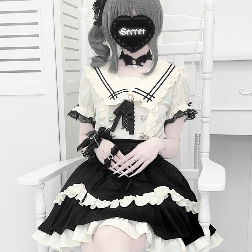 地雷系 甘辛MIX 小悪魔 セットアップ 上下セット ゴスロリ セーラー風