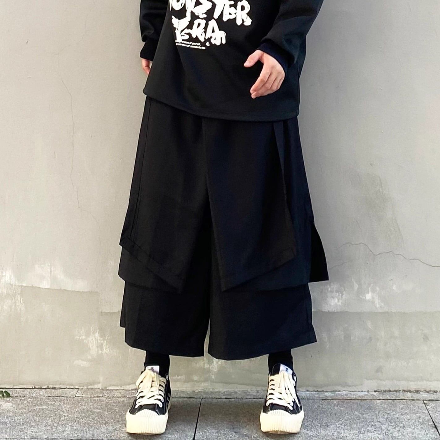 Layered-look Cropped Wide Pants【TR3286】