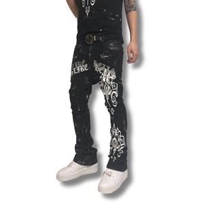 ELDOLADO KEY flare silver paint pants【ES020】