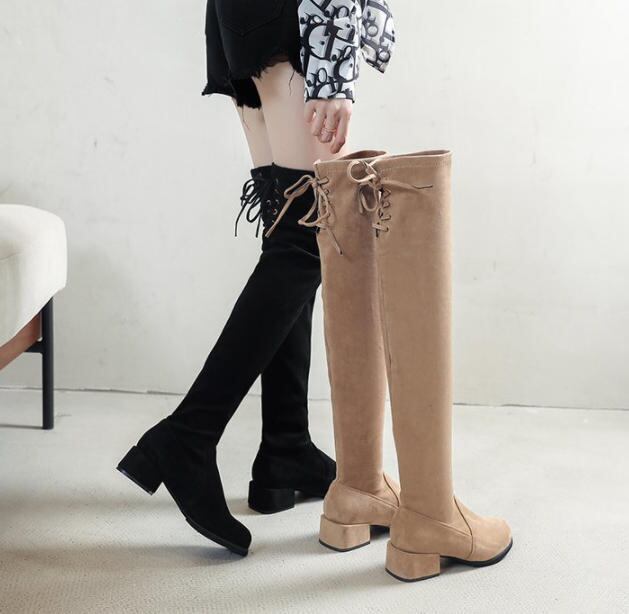 レースアップ ロングブーツ 靴 レディース 大人可愛い きれいめ シンプル お出かけ Luluca 韓国トレンドファッションluluca ルルカ
