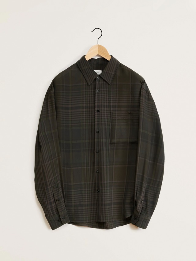 LEMAIRE　REGULAR SHIRT　DARK BROWN / MARINE 　SH1095 LF1250