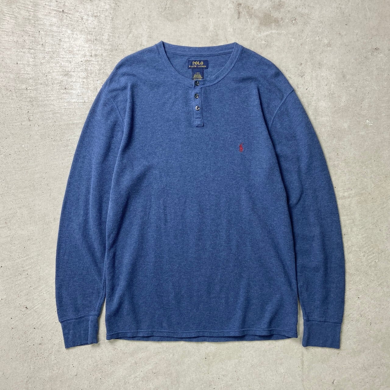 ⭐️希少⭐️ラルフローレン サーマルロンT ヘンリーネック ハーフボタン ナス紺 L 5cd942733aa4caefa615d140fec7c0
