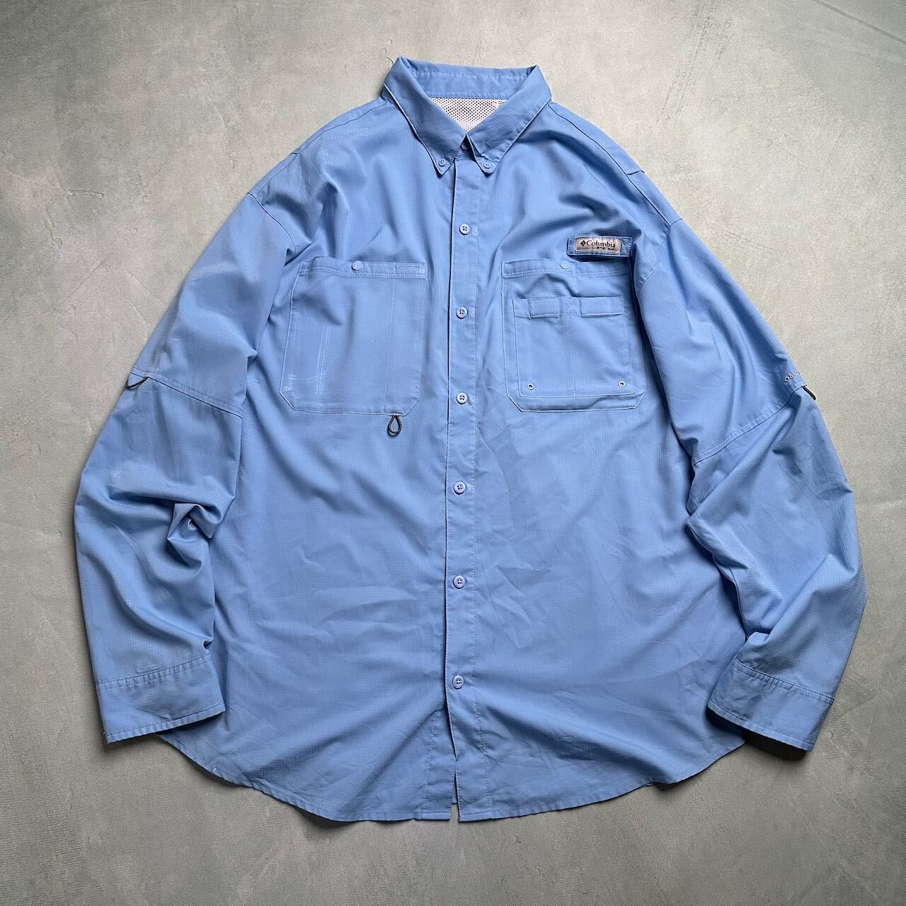 Columbia PFG コロンビア フィッシングシャツ ロールアップシャツ 水色