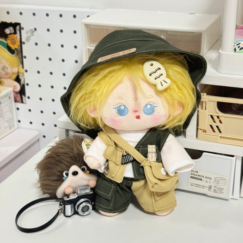 20cmぬいぐるみ用 森の探検家 トップス+パンツ+ベスト+帽子+バッグ