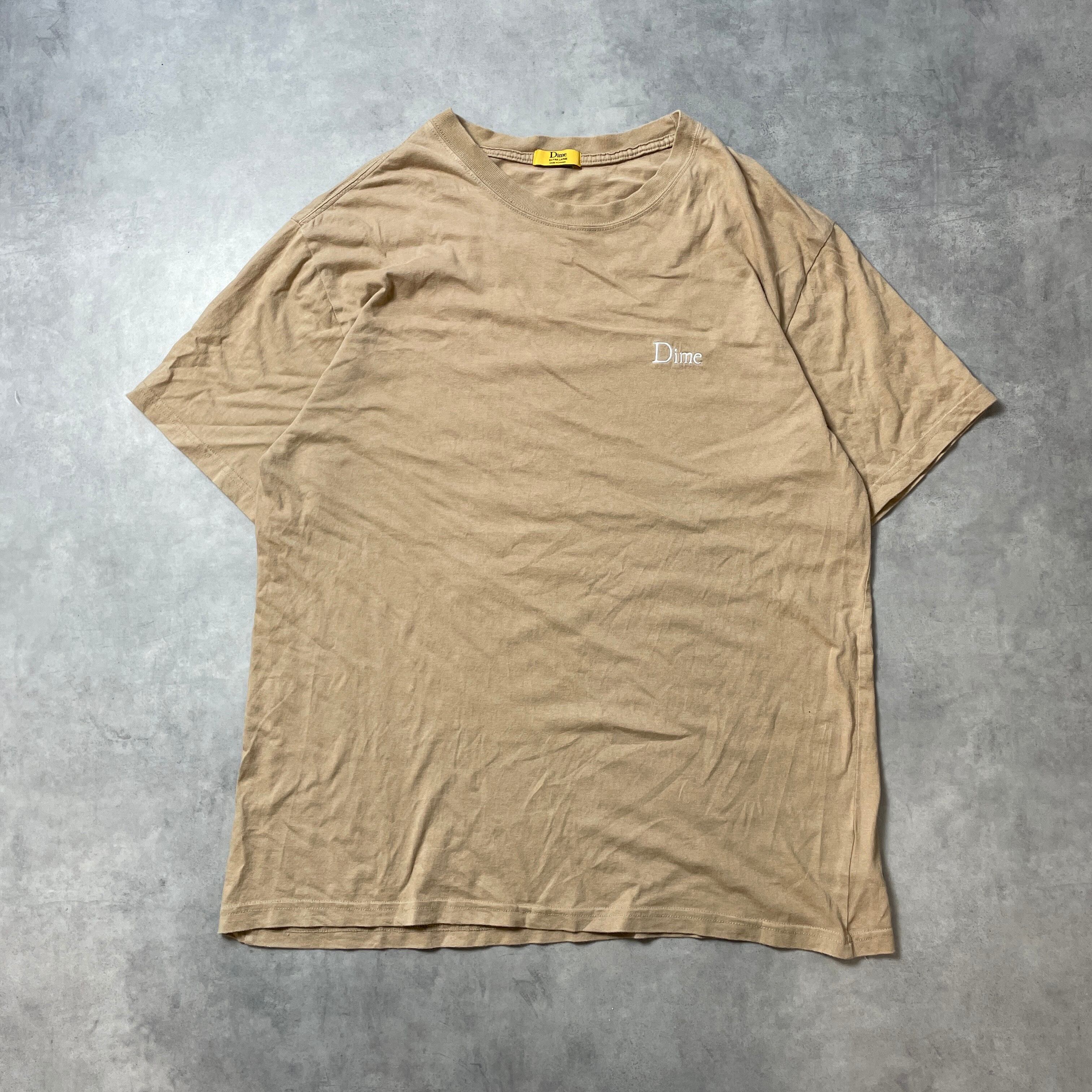 Dime ダイム ワンポイント刺繍ロゴ ベージュ XL スケーター