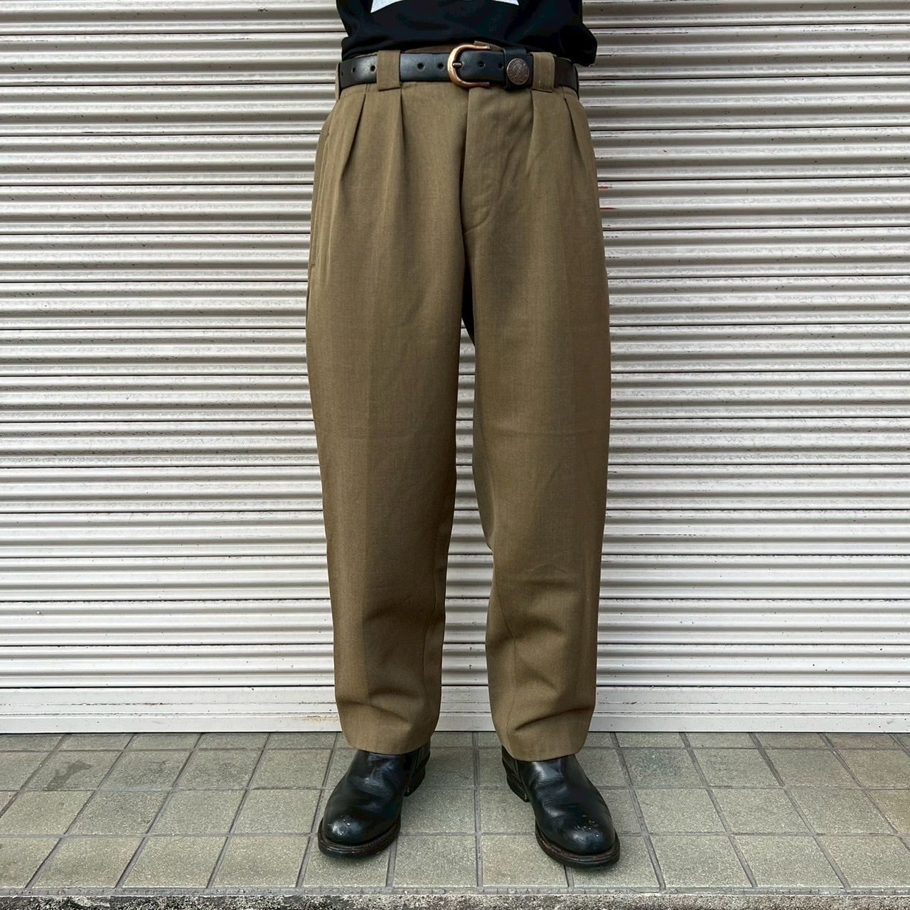 Vintage〈スラックス 60s 70s アルミタロン オリーブ ウール〉 Vintage〈スラックス 60s 70s アルミタロン オリーブ ウール