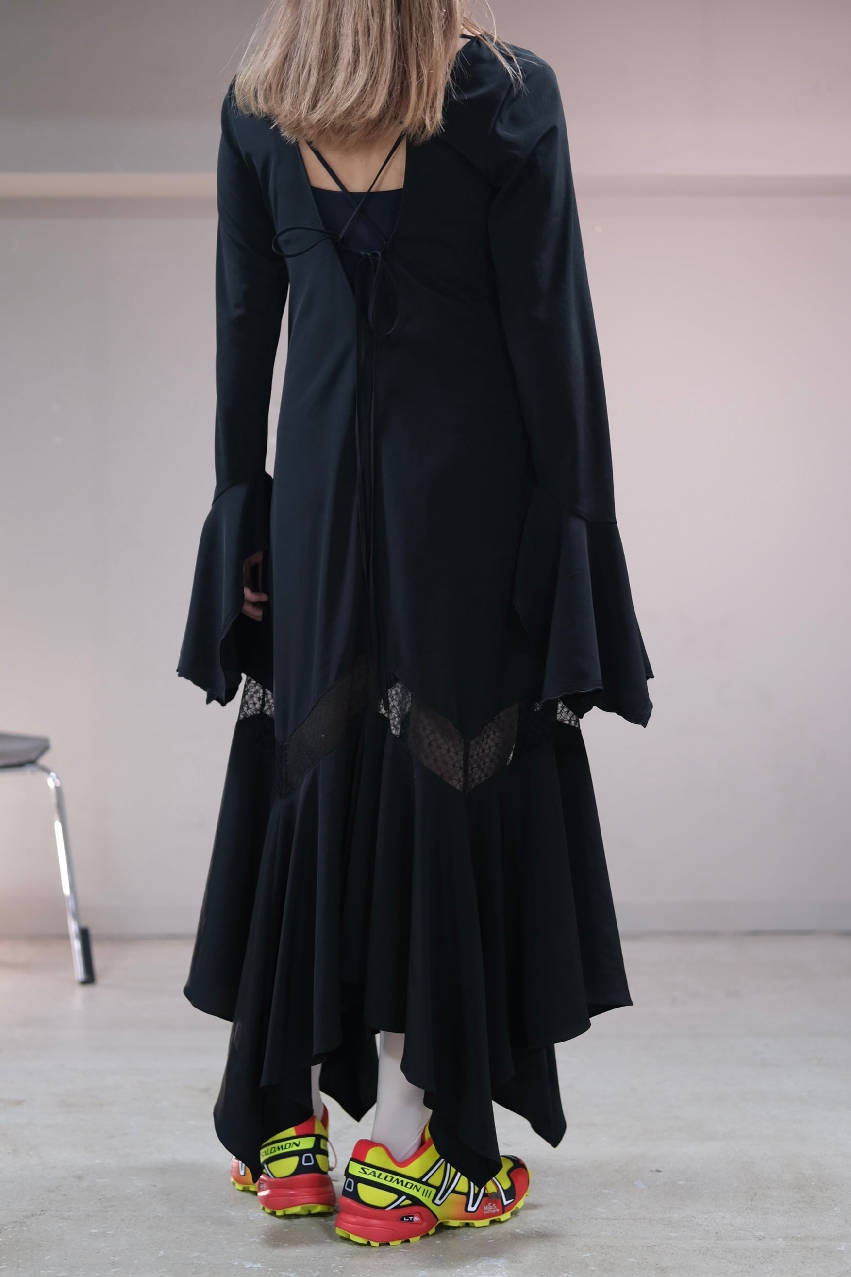 FETICO RUFFLED-HEM VELOUR DRESS 最終値下げ FETICO(フェティコ)のRUFFLED-HEM VELOUR DRESS(ドレス)の通販