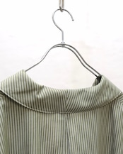 METHO - Open collor flat shirt shortsleeve : Green stripe