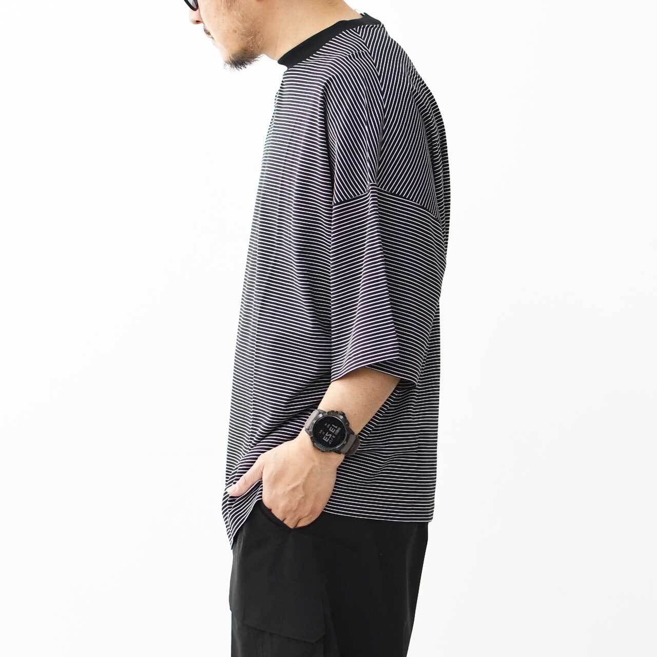 Handvaerk [ハンドバーク] 60/2 S/S TAPERED BIG T-SHIRT -STRIPE