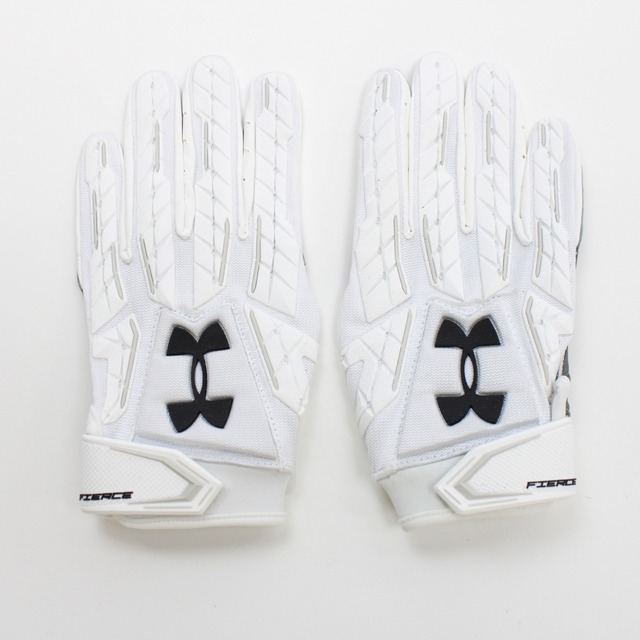 UA Fierce VI ホワイト アメフト グローブ LG