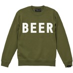 BEER ロゴプリントスウェット オリーブ