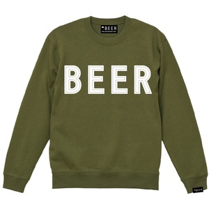 BEER ロゴプリントスウェット オリーブ