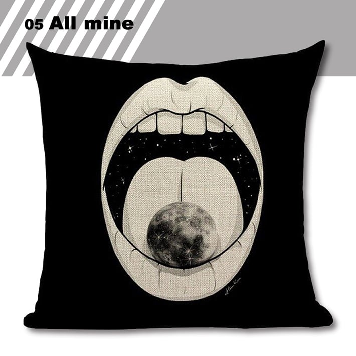 モノクロ シュール クッションカバー 45×45cm【送料無料】 | miaujau