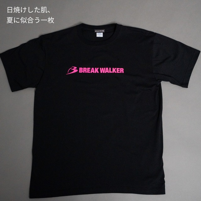 ブレイク　ウォーカー　クラシック　ロゴ　Tシャツ / ボディ：BLACK / ロゴ：BREAK PINK