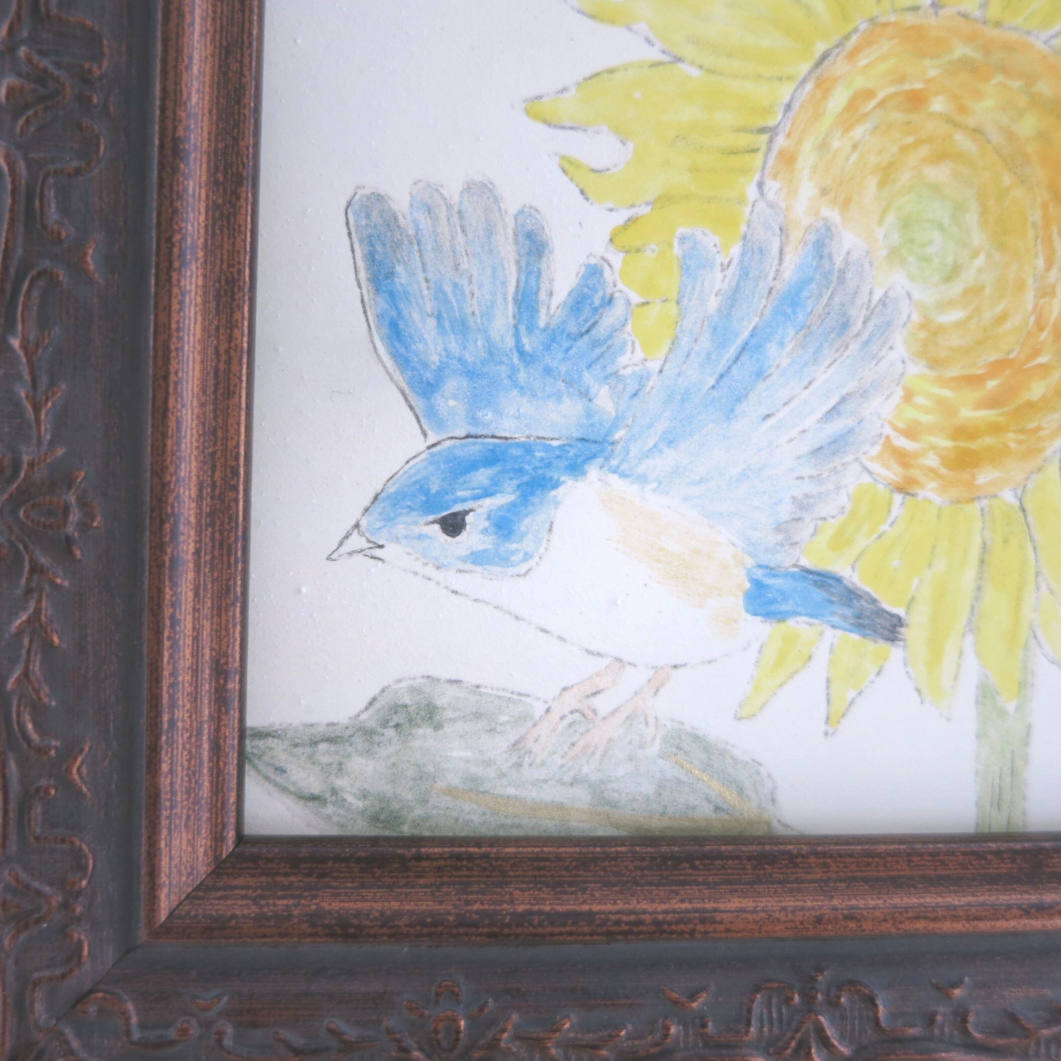 【美品】絵画　青い鳥 美品】絵画 青い鳥 美品】絵画 青い鳥 粟津潔 【青い鳥】 リトグラフ