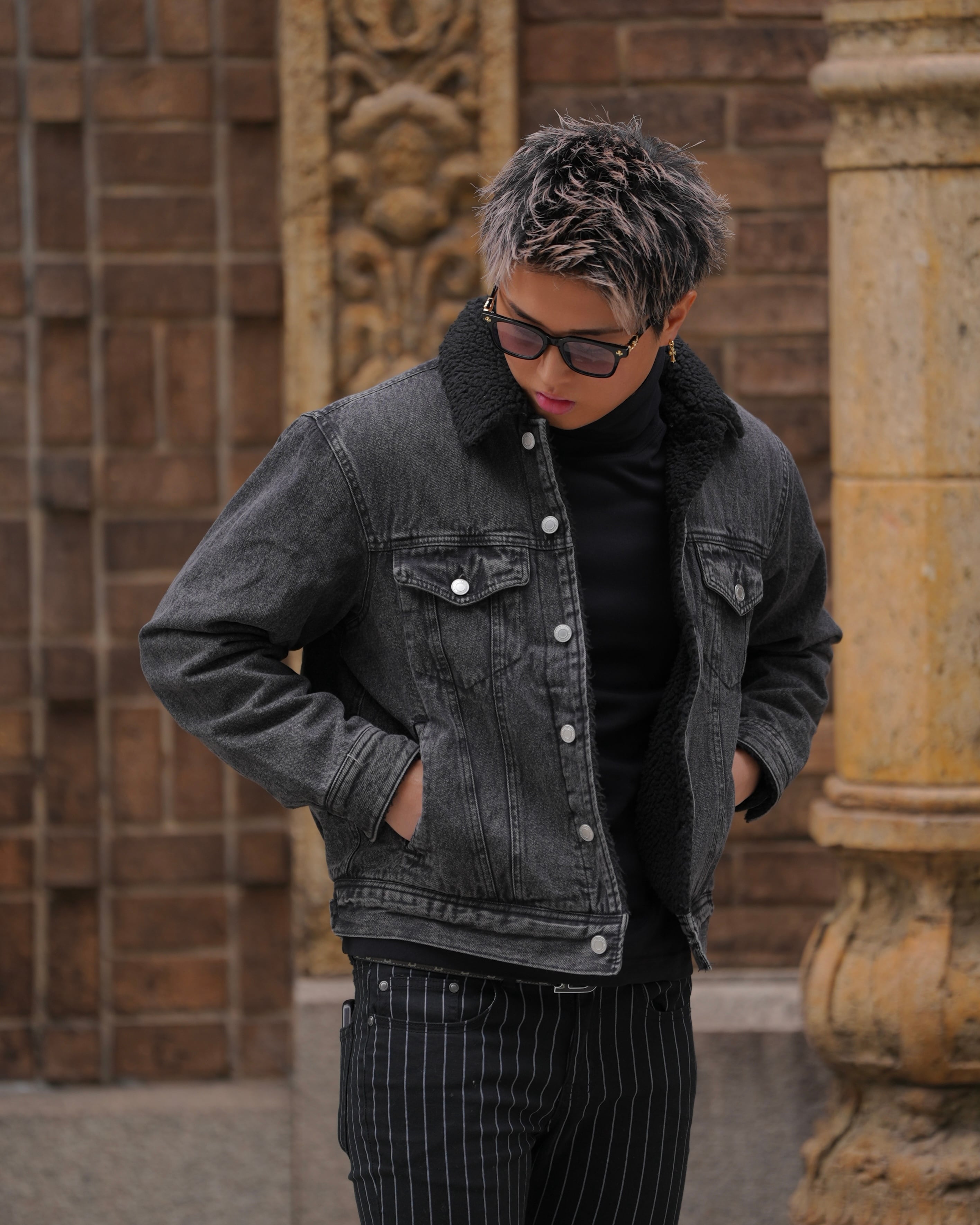 BELINDA DENIM BOA JACKET【BEL-M-029】 | BELINDA OFFICIAL