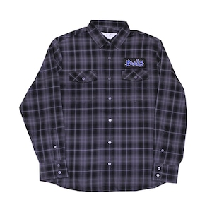 PEELS / BLACK FLANNEL WITH BARB PATCH SHIRT