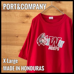 【PORT&COMPANY】企業系 SUBWAY カレッジ ロゴ インディアナ・ウェスレヤン大学 バスケットボール プリントTシャツ XL ビッグサイズ US古着