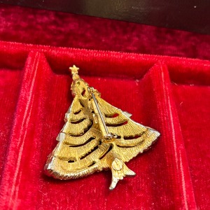 Christmas yellow × red × green × blue rhinestone brooch