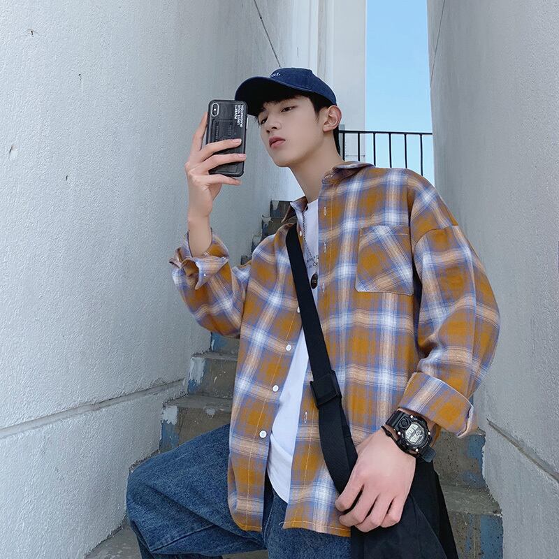 全2色 シャツ トップス チェック カジュアル 羽織 長袖