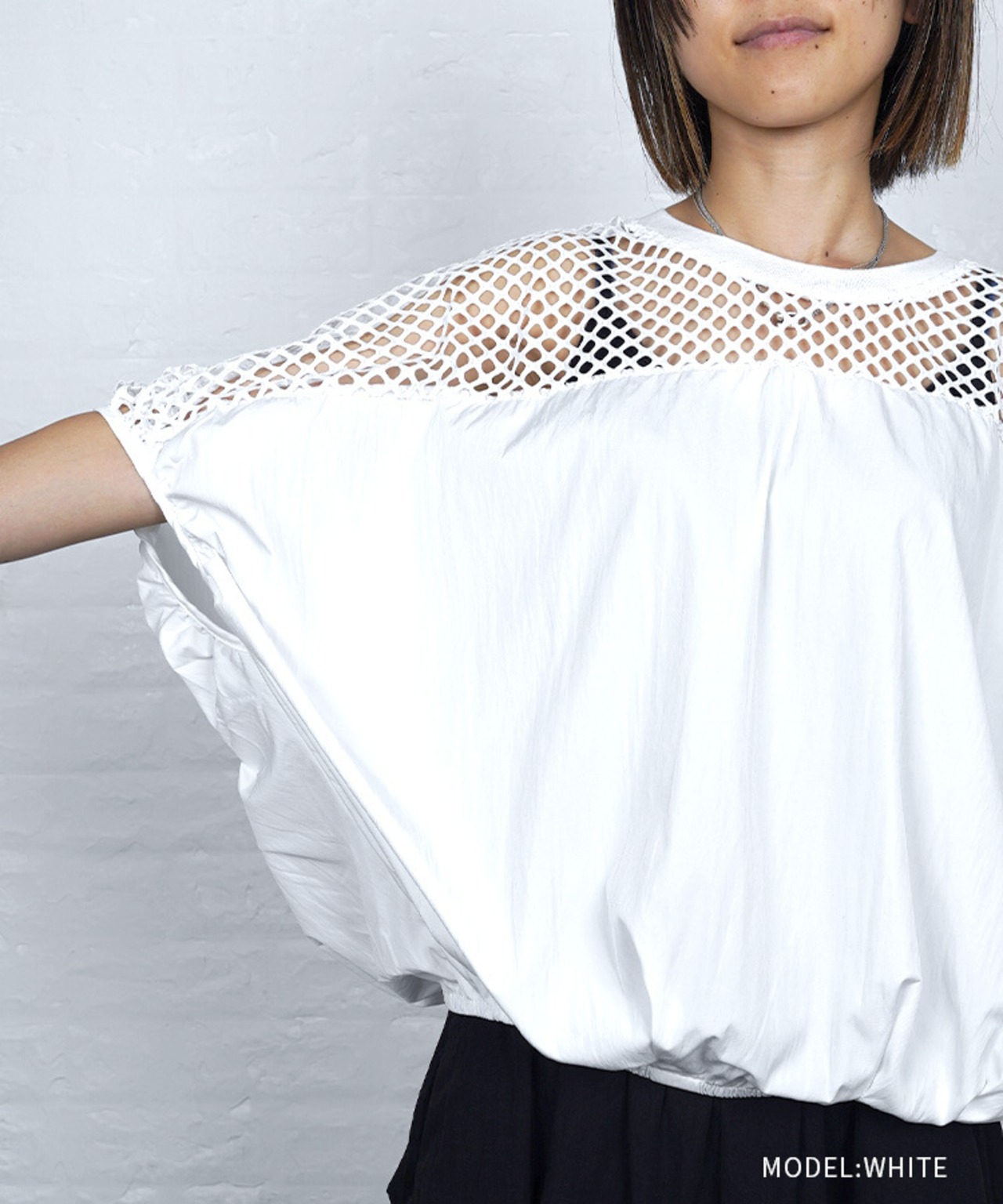 【直営限定ITEM】パンチングドルマンスリーブTOPS (WHITE)　CQ-49005H