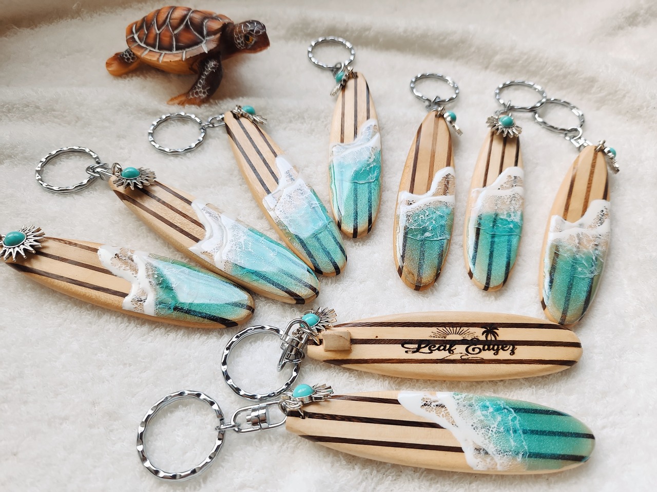 416.オーシャンレジンアート Surfboardキーホルダー