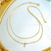 289N　ジルコニア二連ネックレス