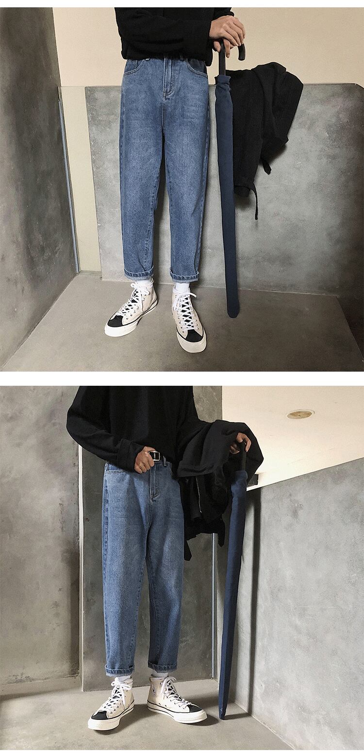 全1色 デニム パンツ ストレート カジュアル ダメージ おしゃれ