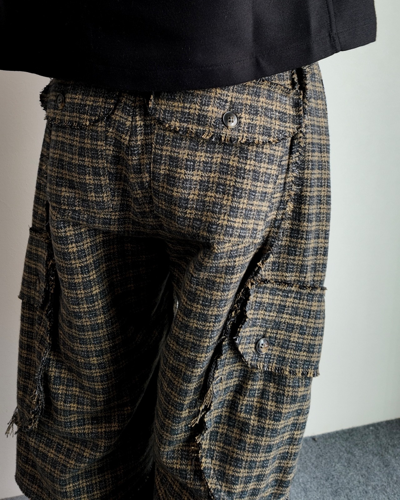 【26/AW STRONGTHE】MOSS / LAYERED POUCH CARGO PANTS