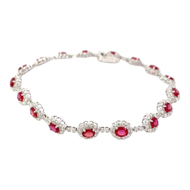 PT900 3.04ct ﾙﾋﾞｰ/2.01ct ﾀﾞｲﾔ ﾌﾞﾚｽ