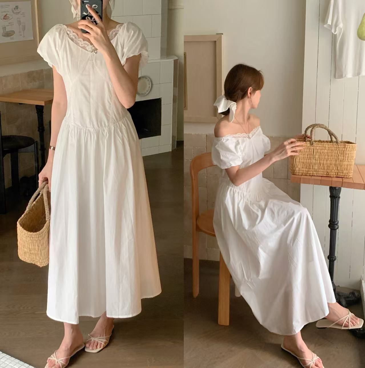 【dress】レースドッキングワンピース M32472
