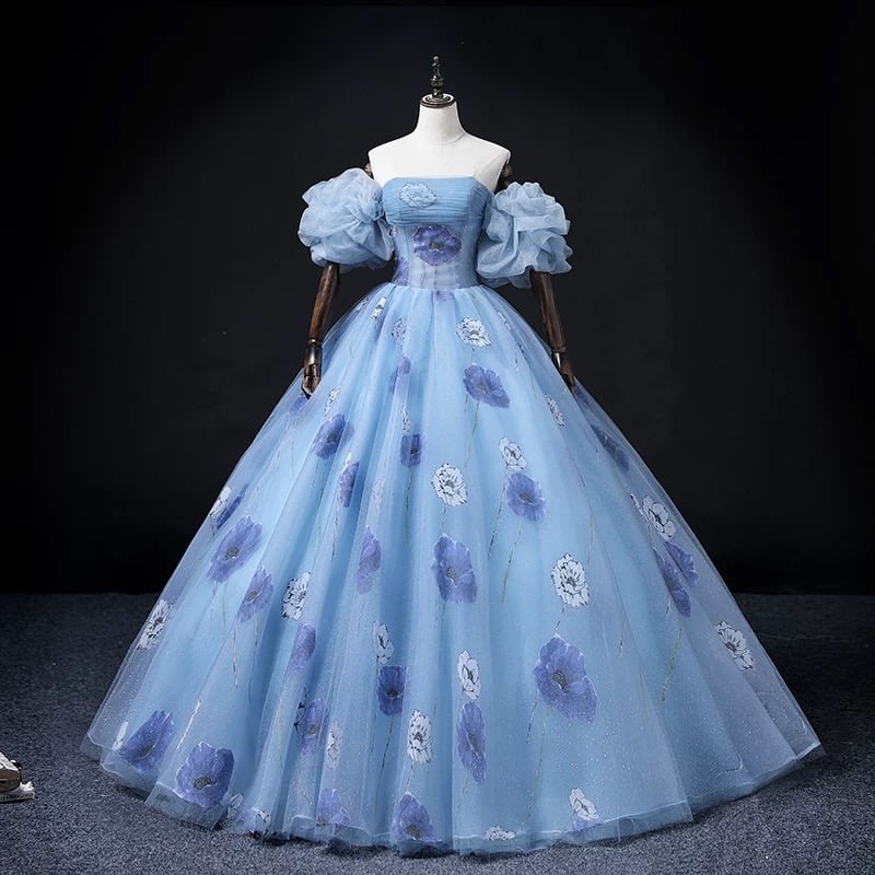 2WAY大花柄ロングドレス D0327