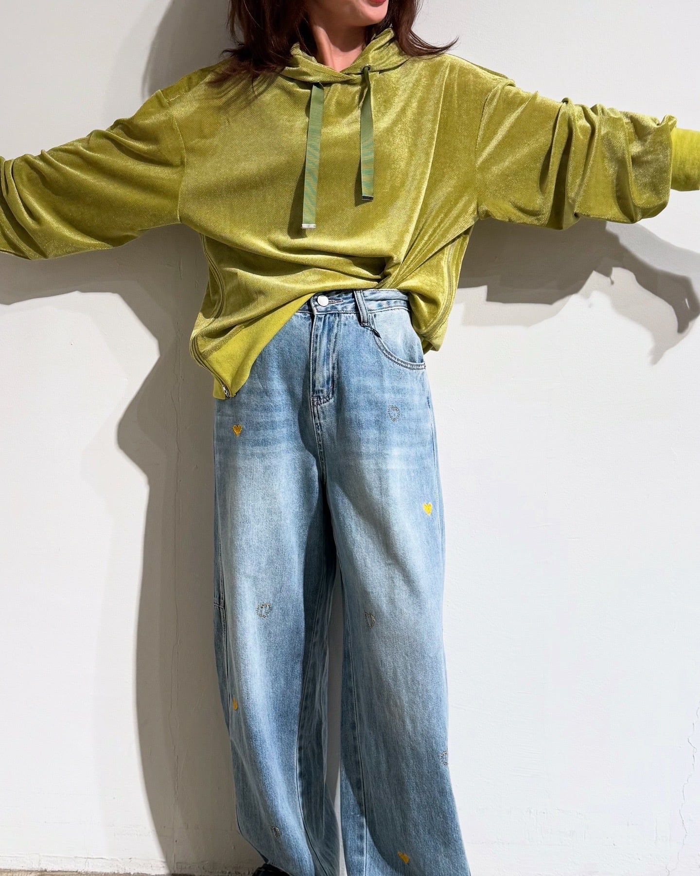 テーパードデニム ポリーヌブロー ゆったり 大きめ 6bd4dfcabf78049bce6eeb10ec98bc