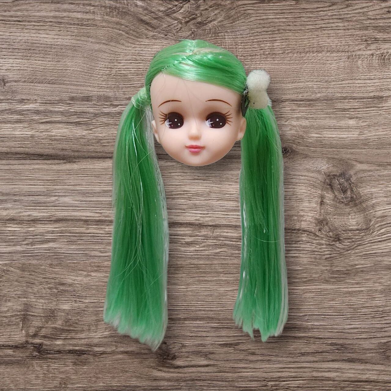 リカちゃんヘッド ツインテール 緑×白 自家植毛 | Culture-Booth
