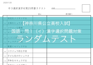 神奈川・東京自校作成《漢字対策》書き25問テスト　ランダム作成機能付・編集可