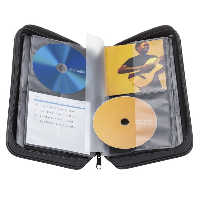 サンワサプライ CDジャケット収納対応セミハードケース(96枚収納・ブラック) FCD-WLBD96BBK